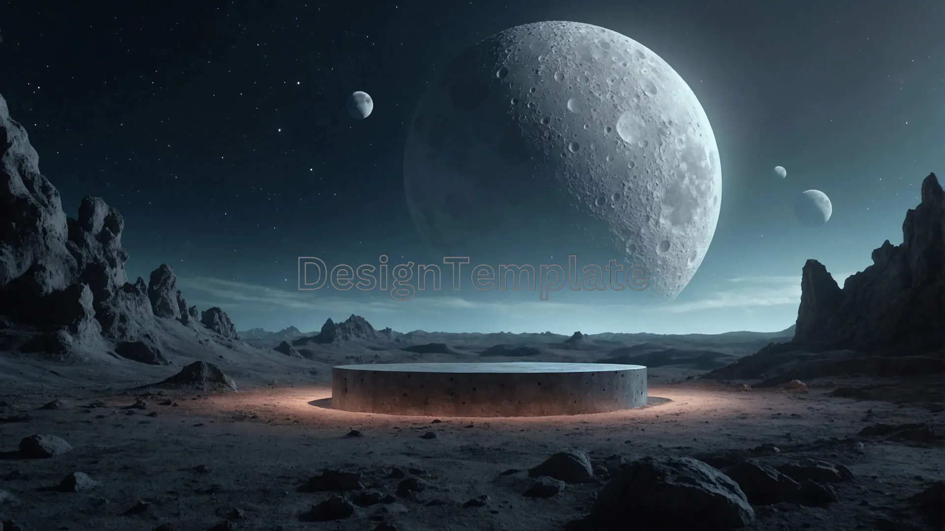Serene Moonlit Landscape Background Photo